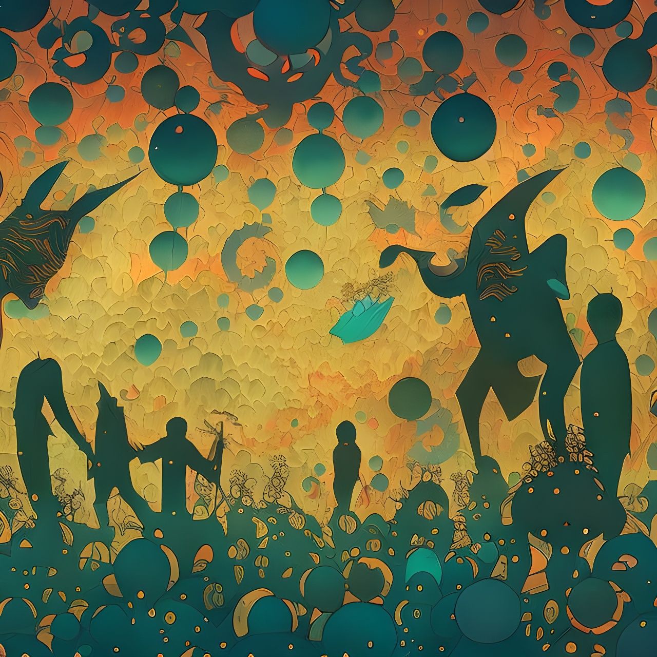 Surreal Painting of Emptiness Between Stars