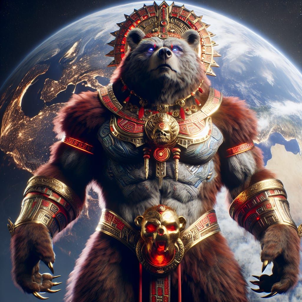 Mayan Queen Werebear on Distant Planet