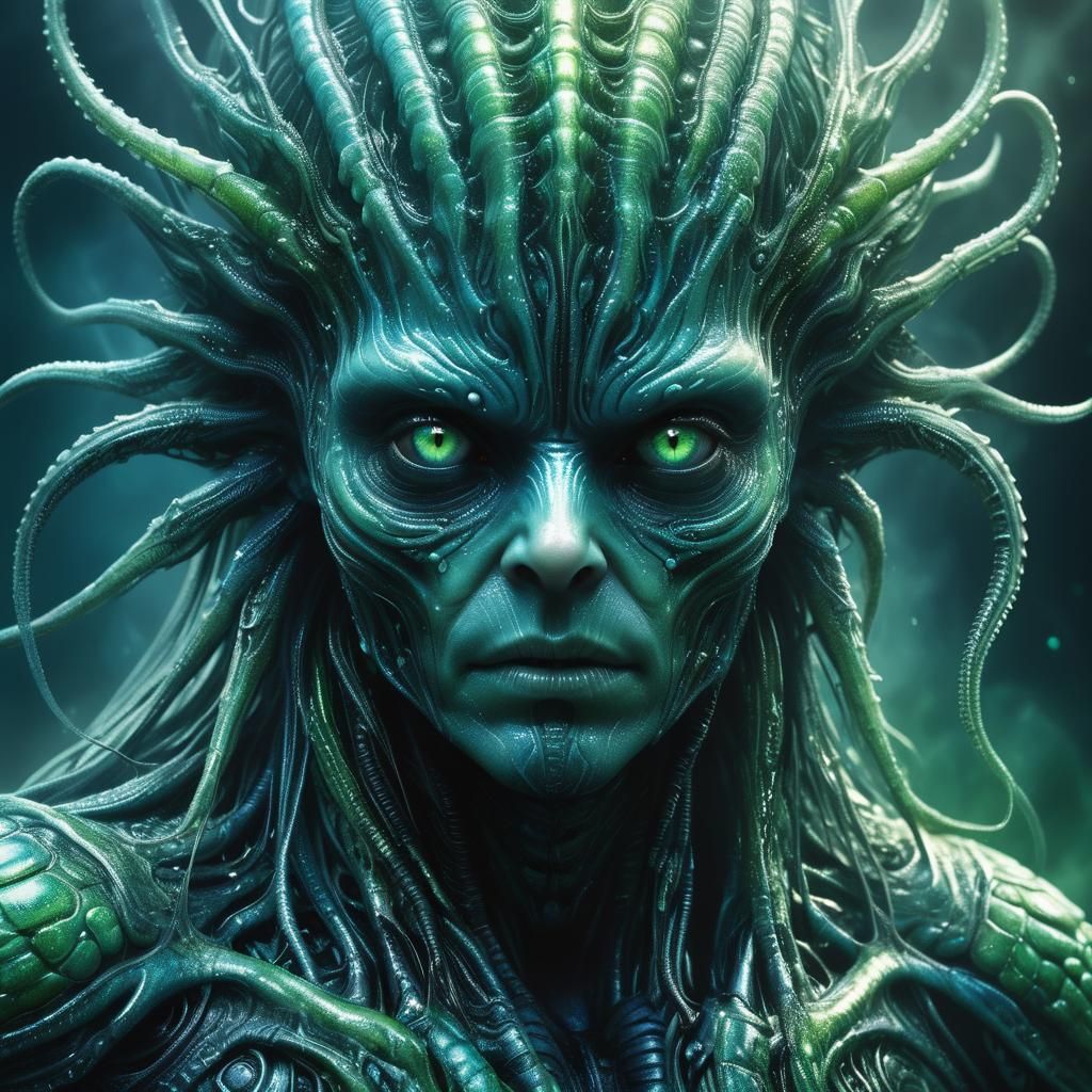 Mystical Creature Emerges from Mist: Hyper-Realistic Portrai...