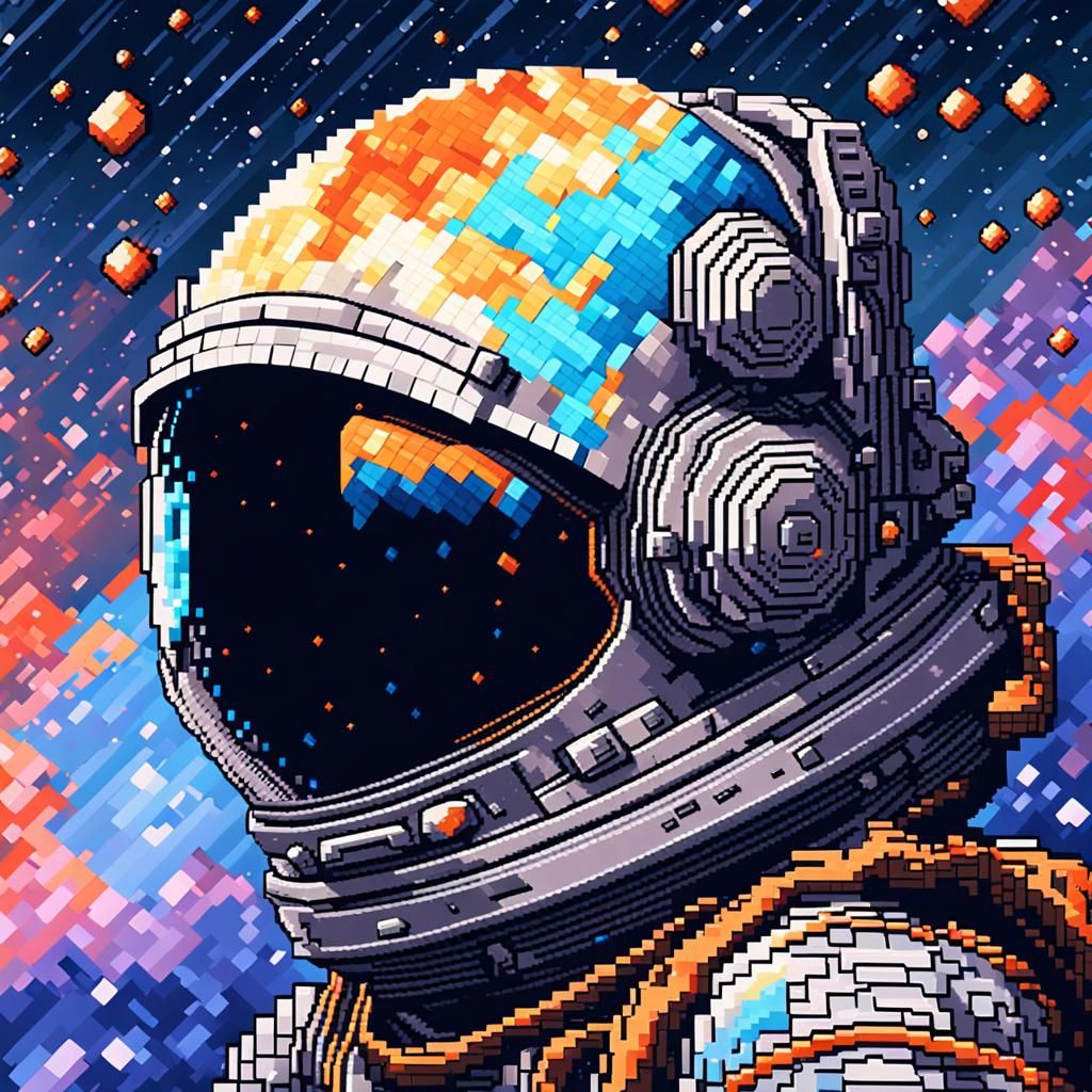 Pixel art astronaut