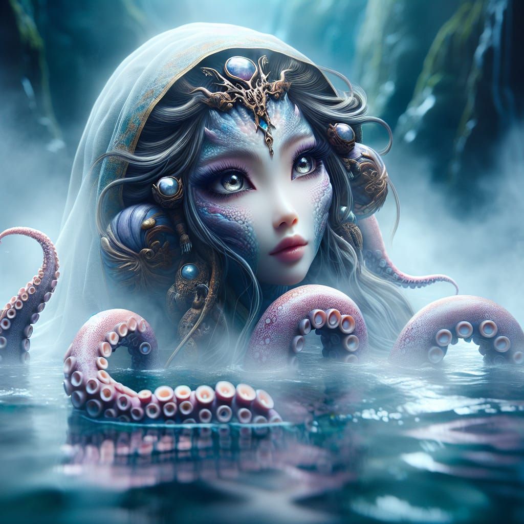 Captivating Octopus Girl's Dance in Anime Style