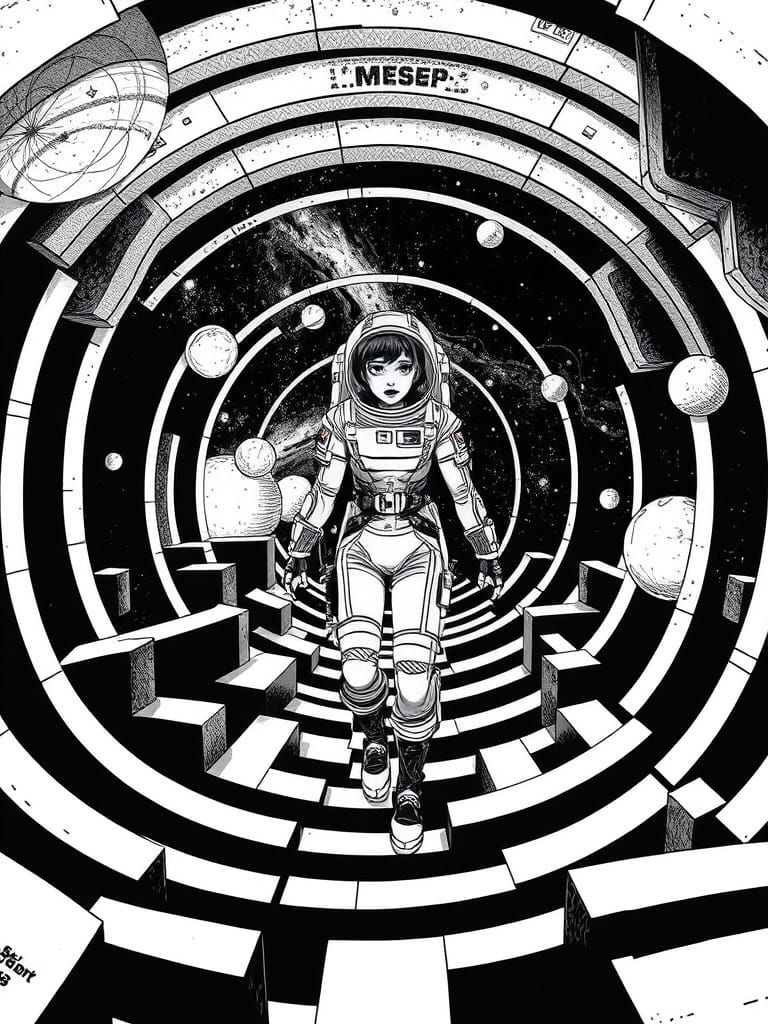 Cosmic Maze in Futuristic Style