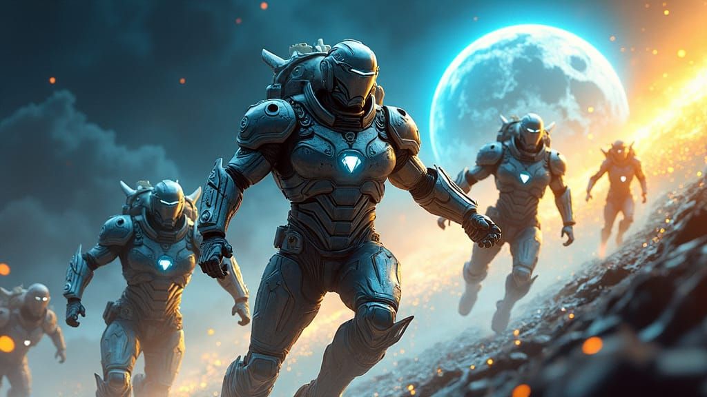 Meta-Human Antiheroes Speeding Through the Cosmos in Comic S...