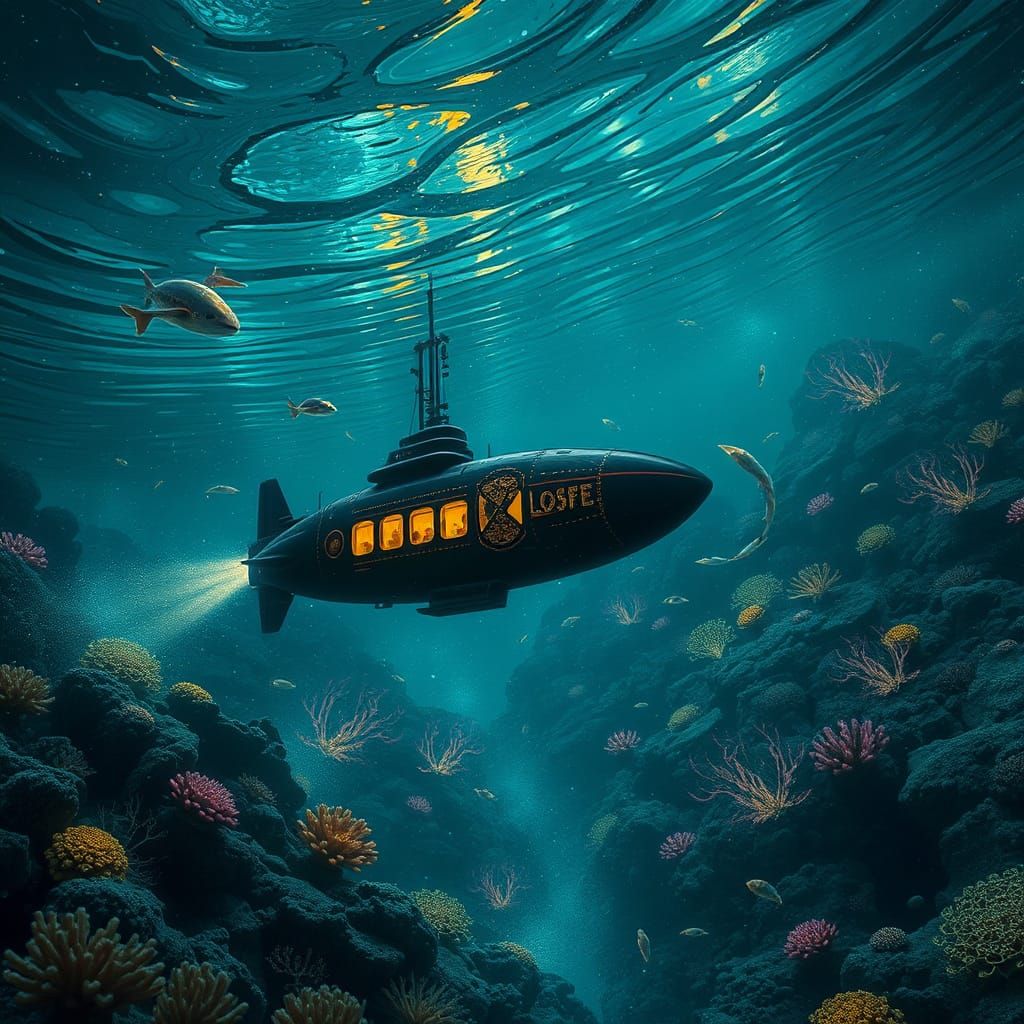 Underwater Exploration: A Dark Fantasy Coral Reef