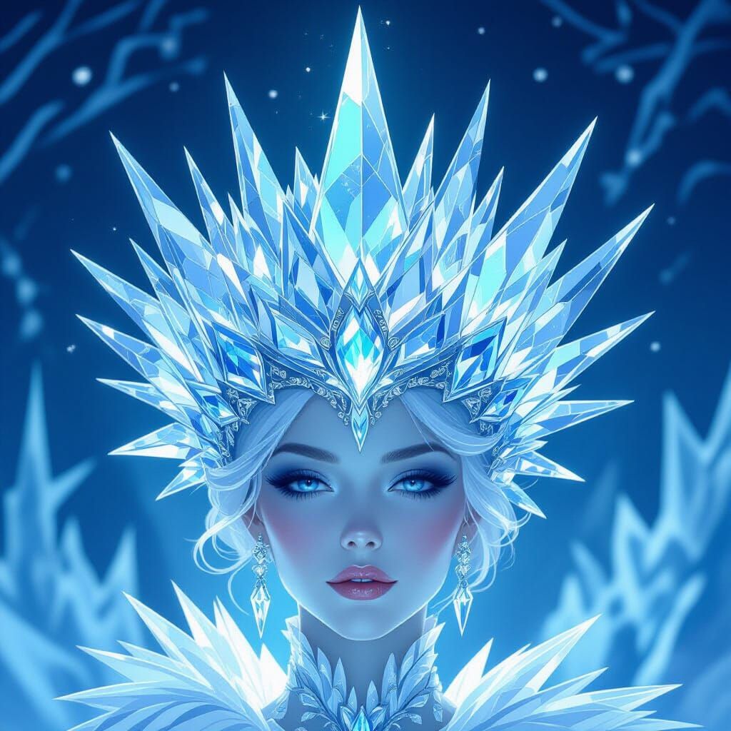 Regal Crystal and Ice Crown Hat