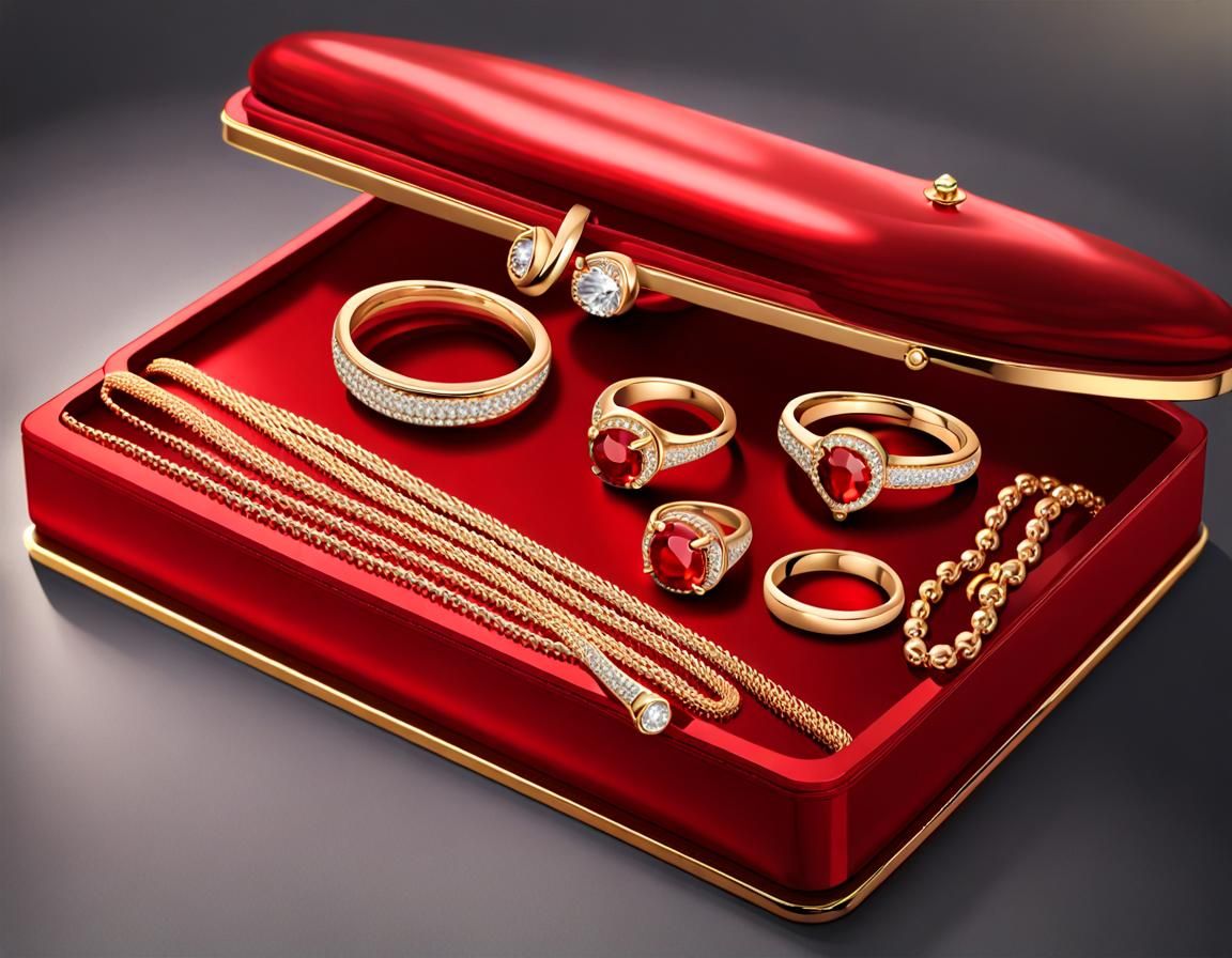 Red-Gold Jewellery Collection in a Box
