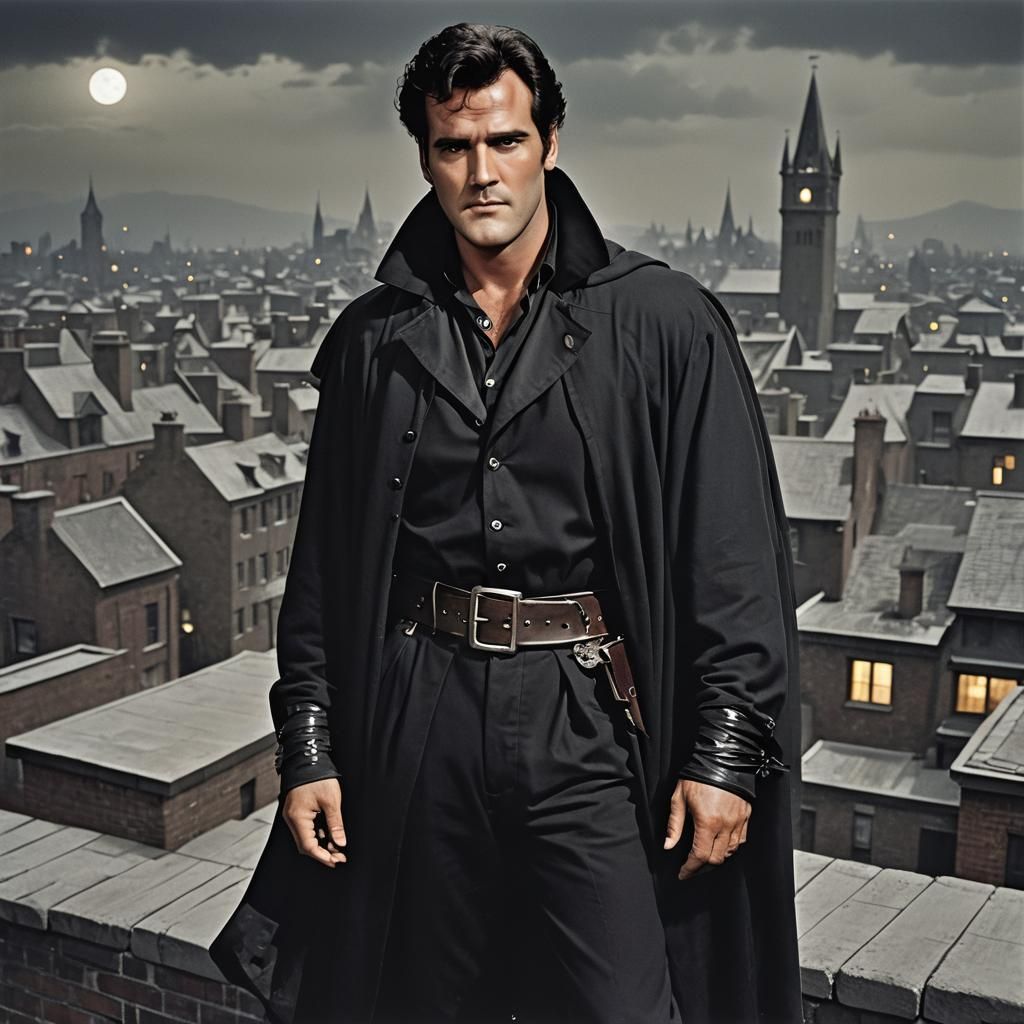 Young Bruce Campbell as Medieval Thief in Anime Style