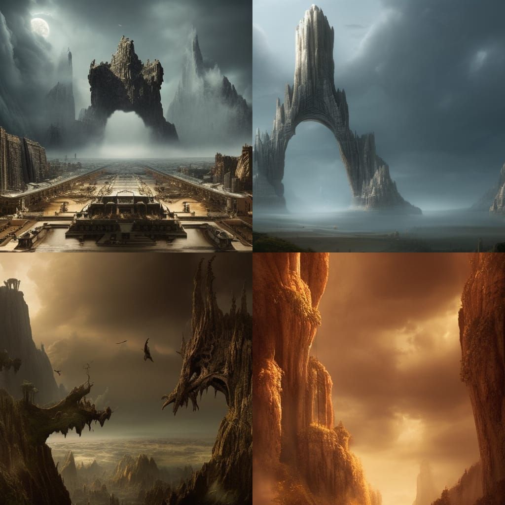 Epic Giant in Dramatic Digital Matte Painting