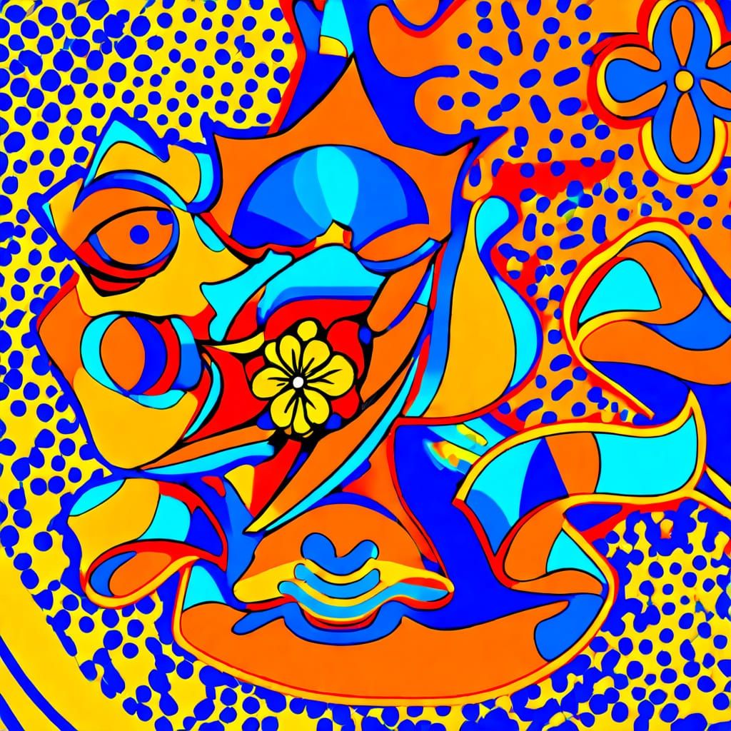 Surreal Hero Wears Waffle Cones in Dreamlike Landscape