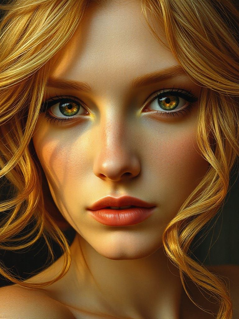 Detailed Portrait Reflecting a Fractoluminescent World