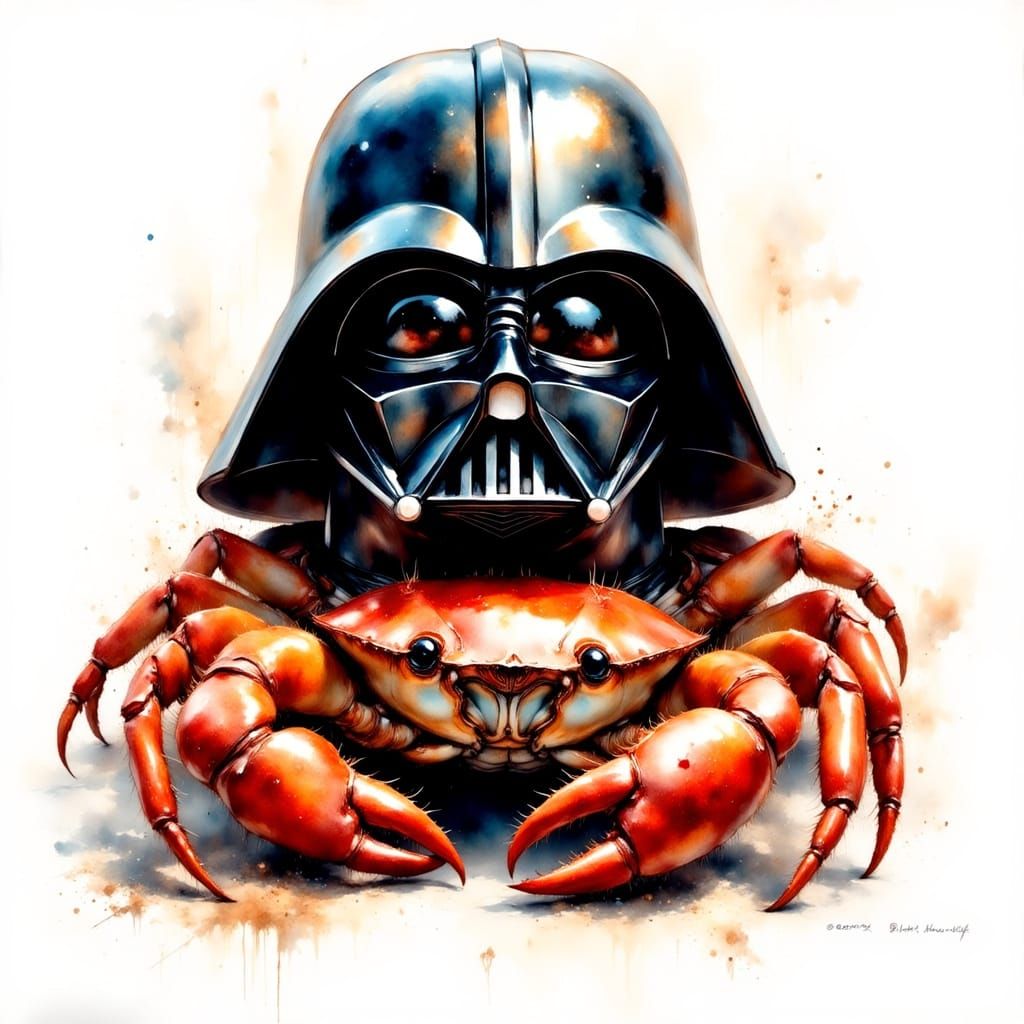 Darth Vader Helmet Crab T-Shirt Design