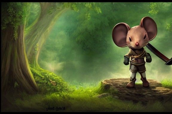 Chibi Mouse Knight in Forest, Redwall Artwork