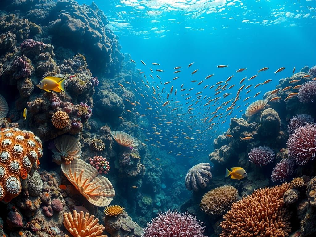 Vibrant Coral Reef Ecosystem in Hyperrealistic Photo