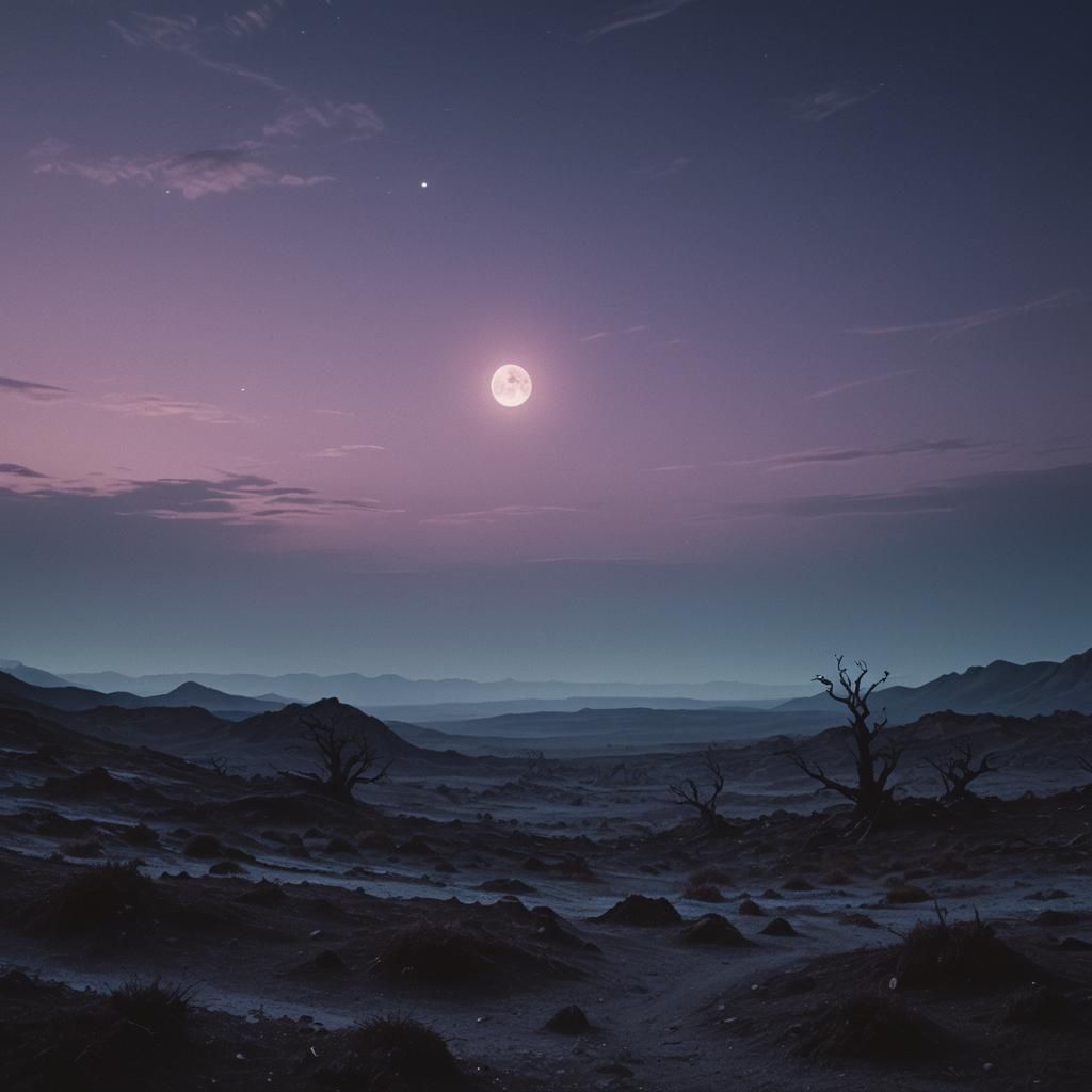 Eerie Alien Planet Landscape at Twilight