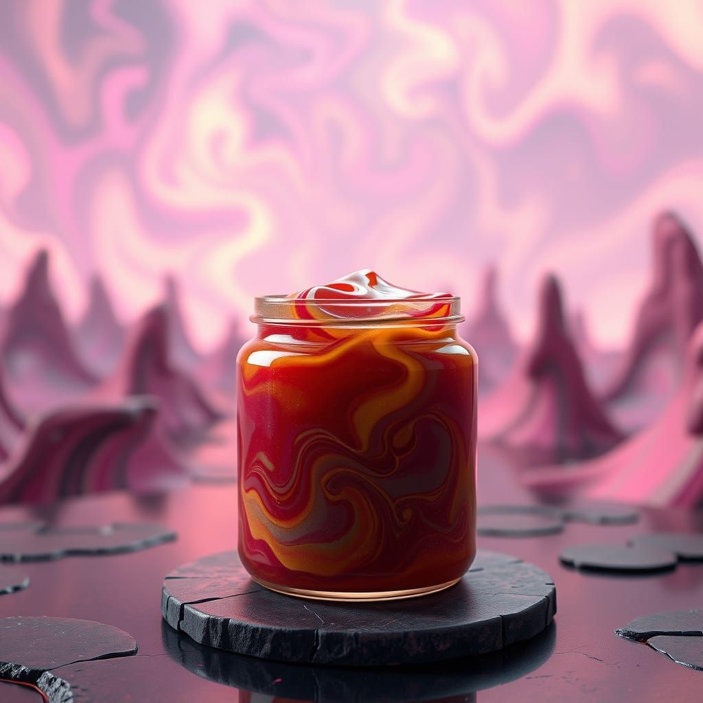 Psychedelic Vortex in Vibrant Jam Swirls