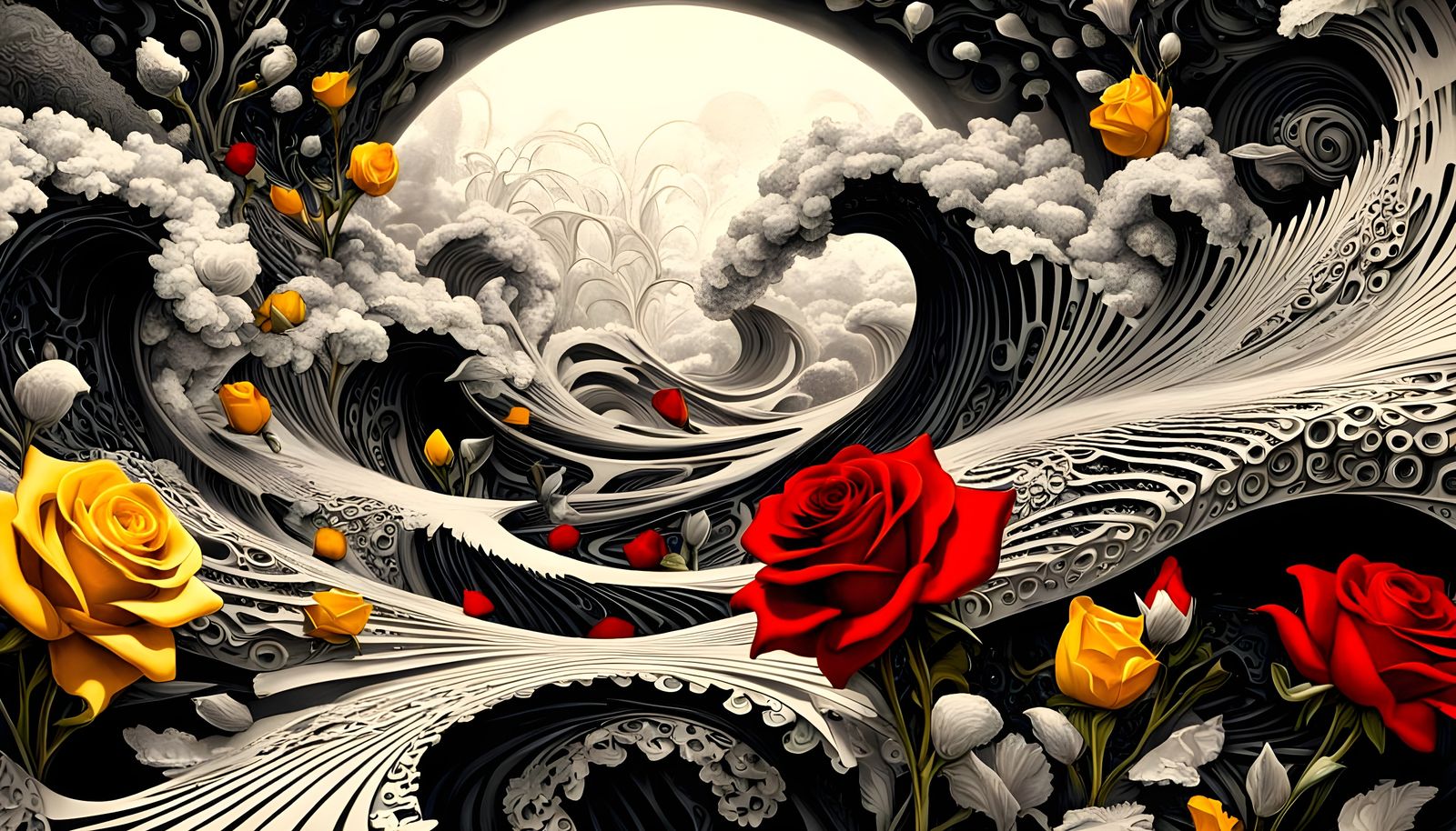 Vibrant Floral Fractal in 3D