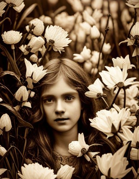 Victorian Fairies in Sepia Tones