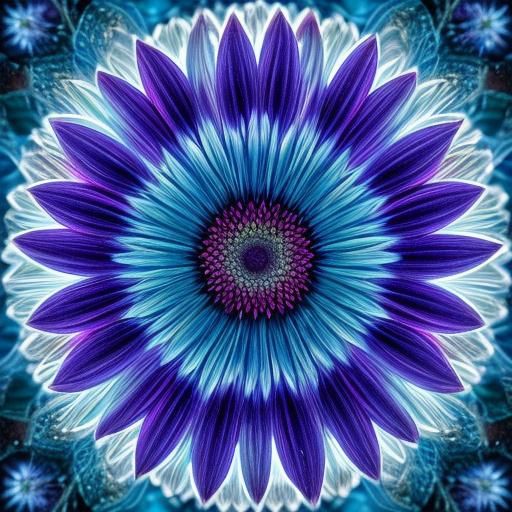 Magenta Daisy in Light Blue Glass Globe