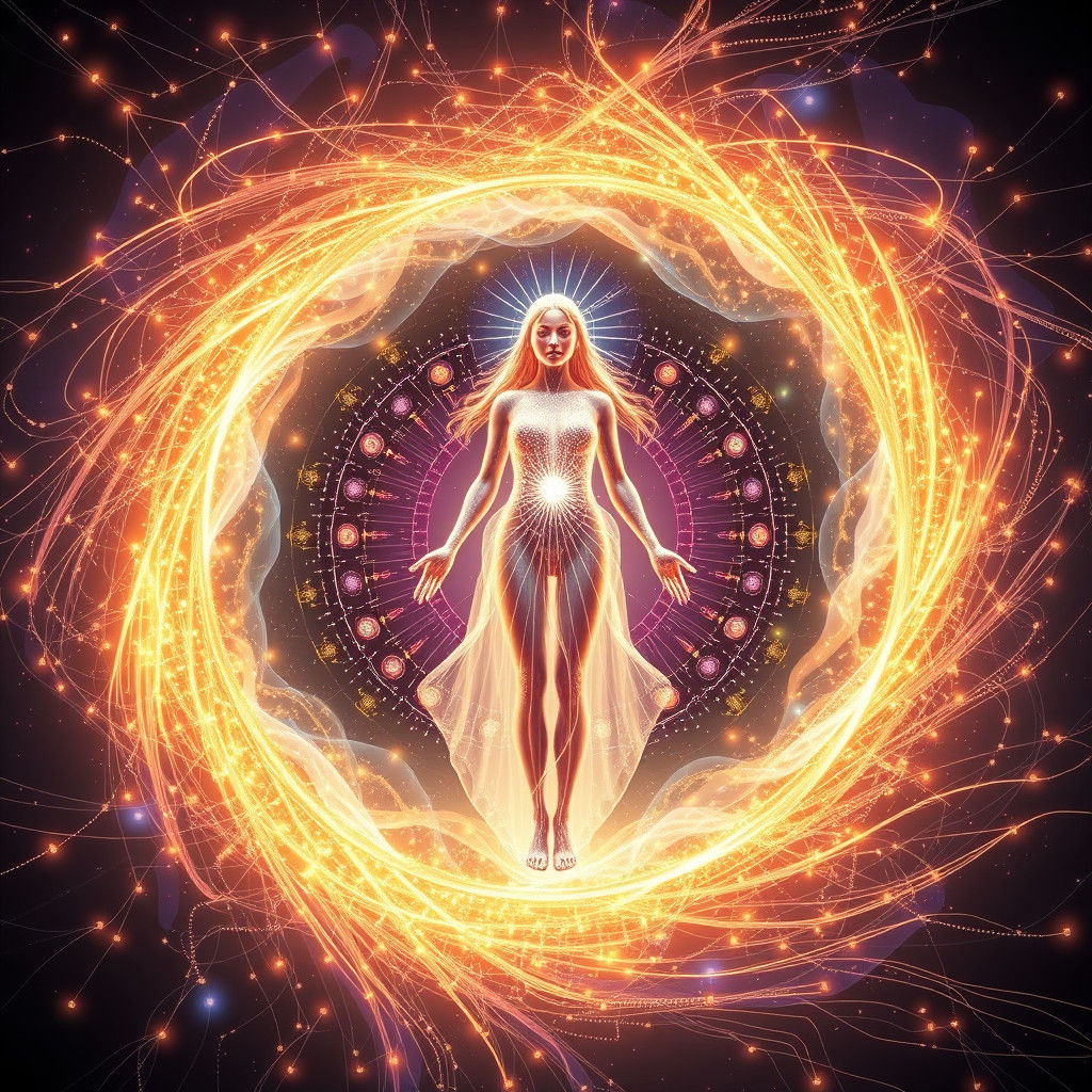 Ethereal Mother Figure Embodies Quantum Consciousness