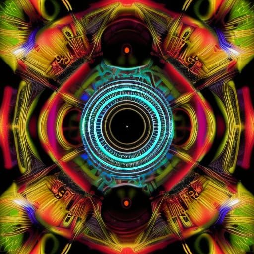 Psychedelic Steampunk Engine: Hypnotic Visual Illusion