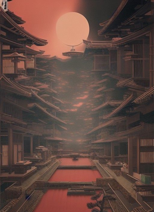 Reincarnation: Ukiyo-e Meets Retropunk Dystopia