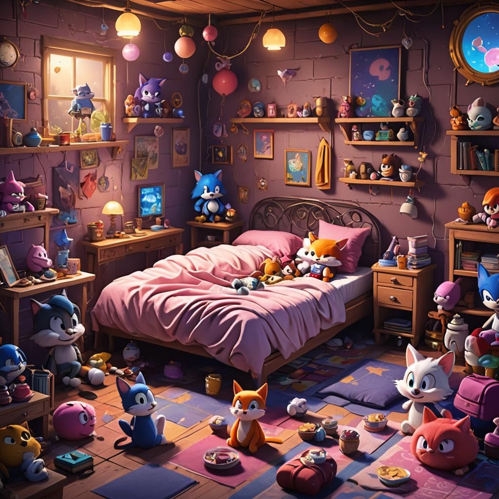 Sonic Girls' Sleepover: Detailed Matte Painting