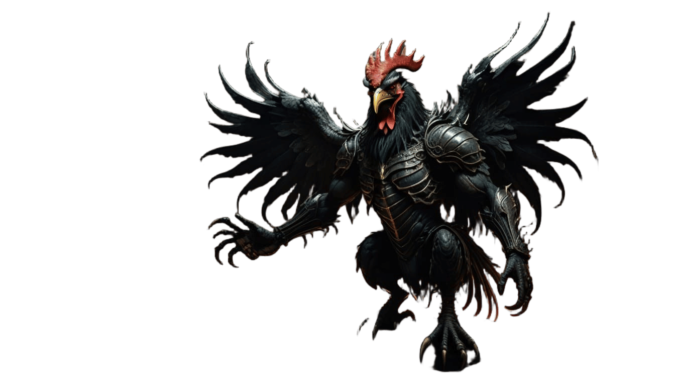Demonic Rooster Illustration in Dark Fantasy Style