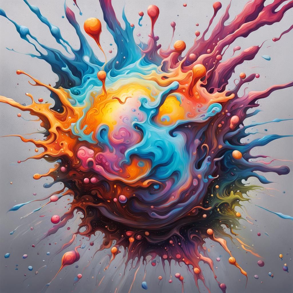 Expanding Universe in Graffiti Splash Art