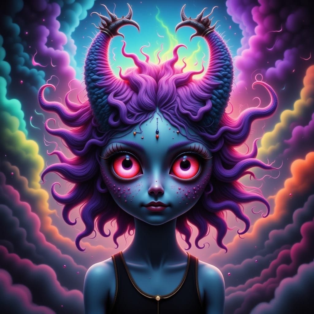 Gothic Hyperrealistic Creature of Whimsy and Wonder