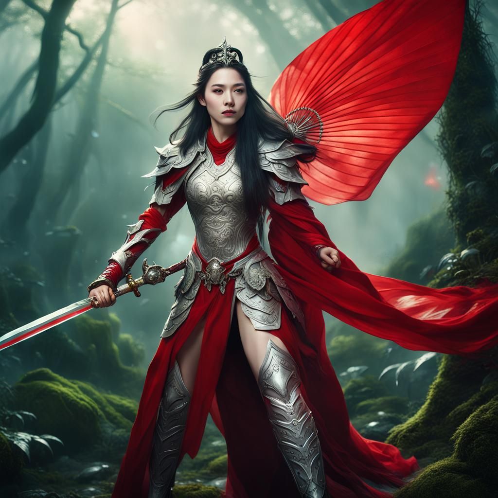 a beautiful  chinese Queen female warrior