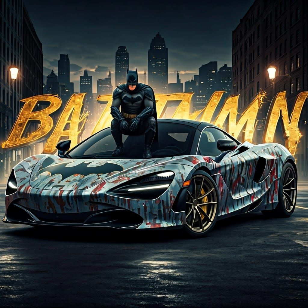 Batman McLaren 750 with Graffiti Art and Neon Sign