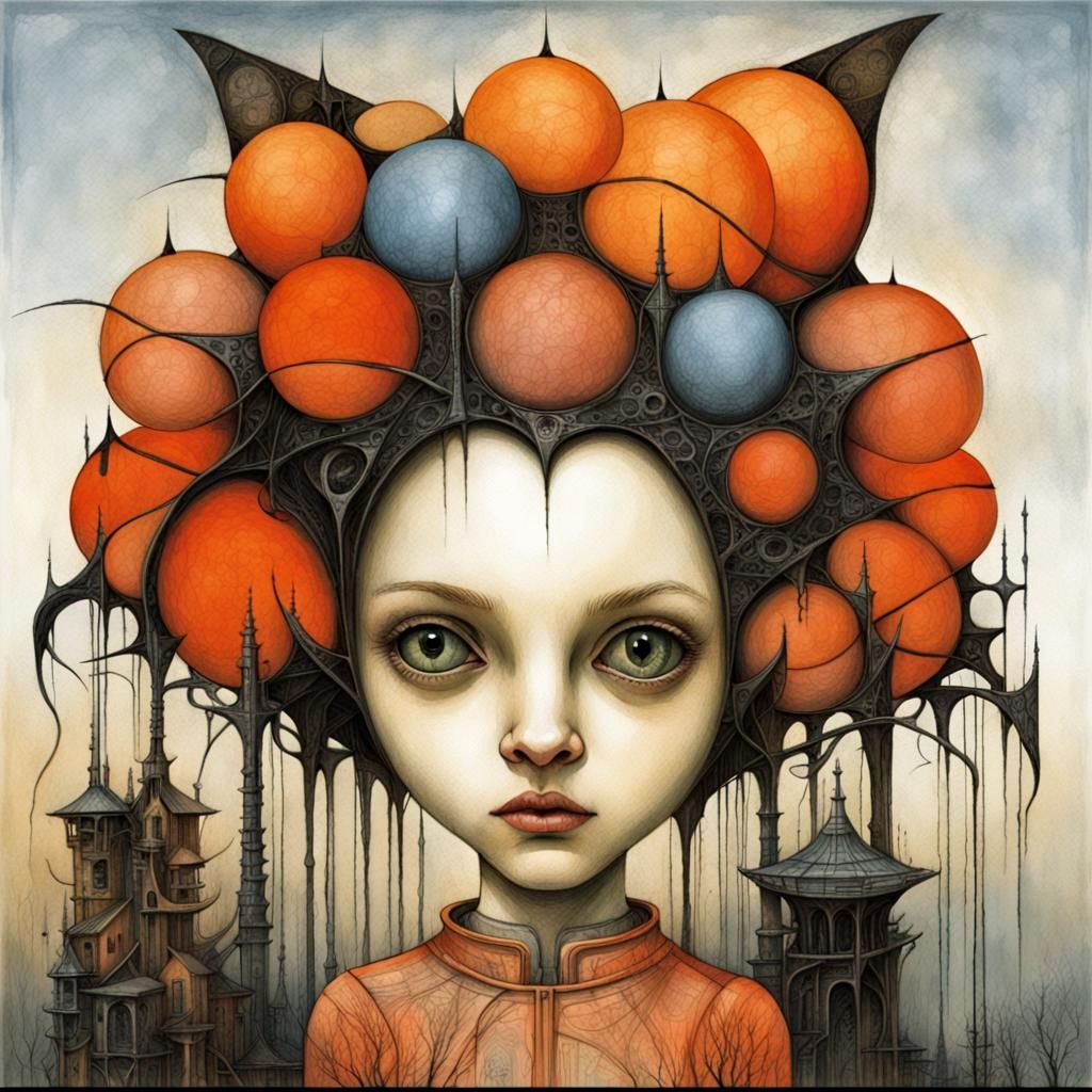 Sinister Black Kitten in Gothic Horror Style