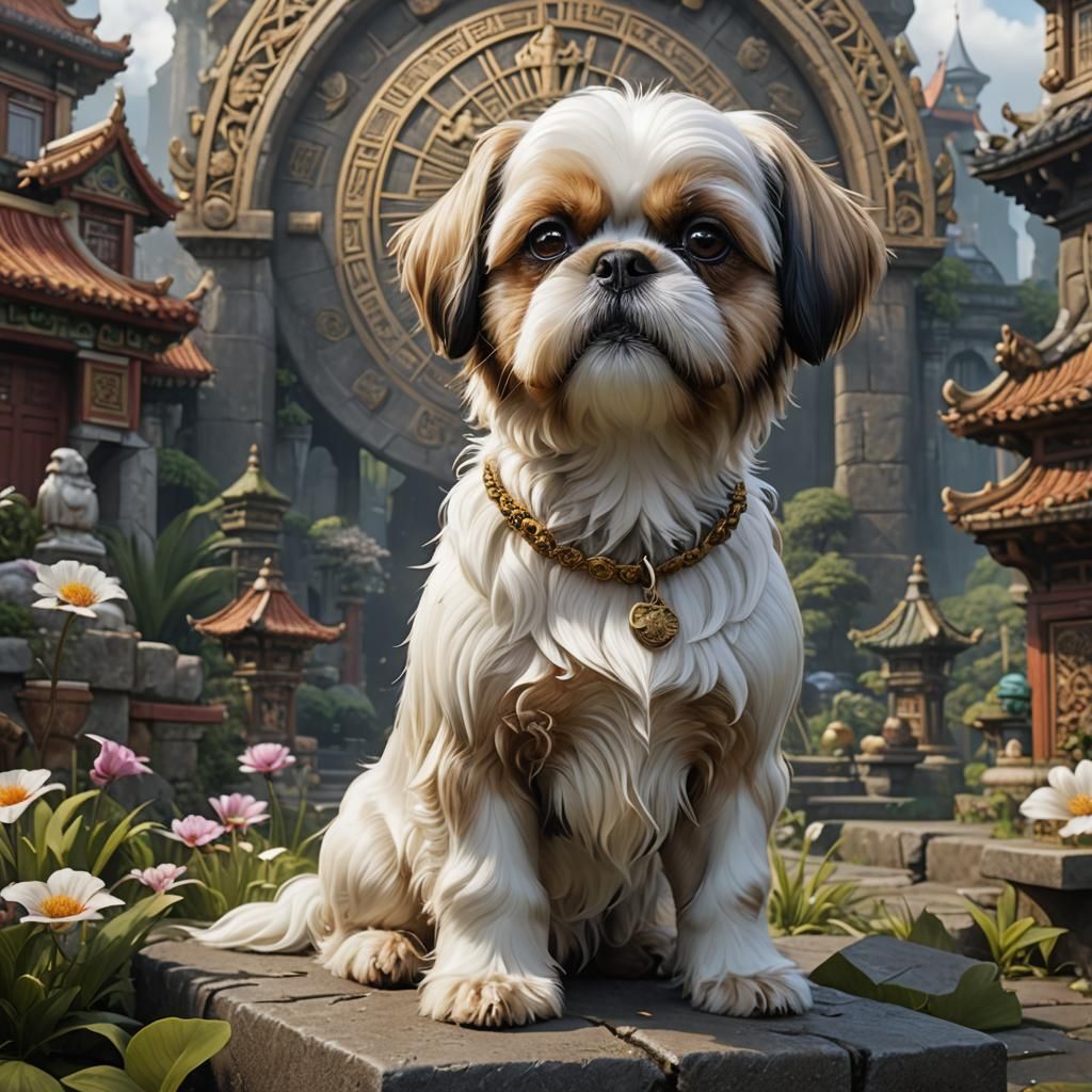 Shih Tzu and Chihuahua: Detailed Fantasy Concept Art