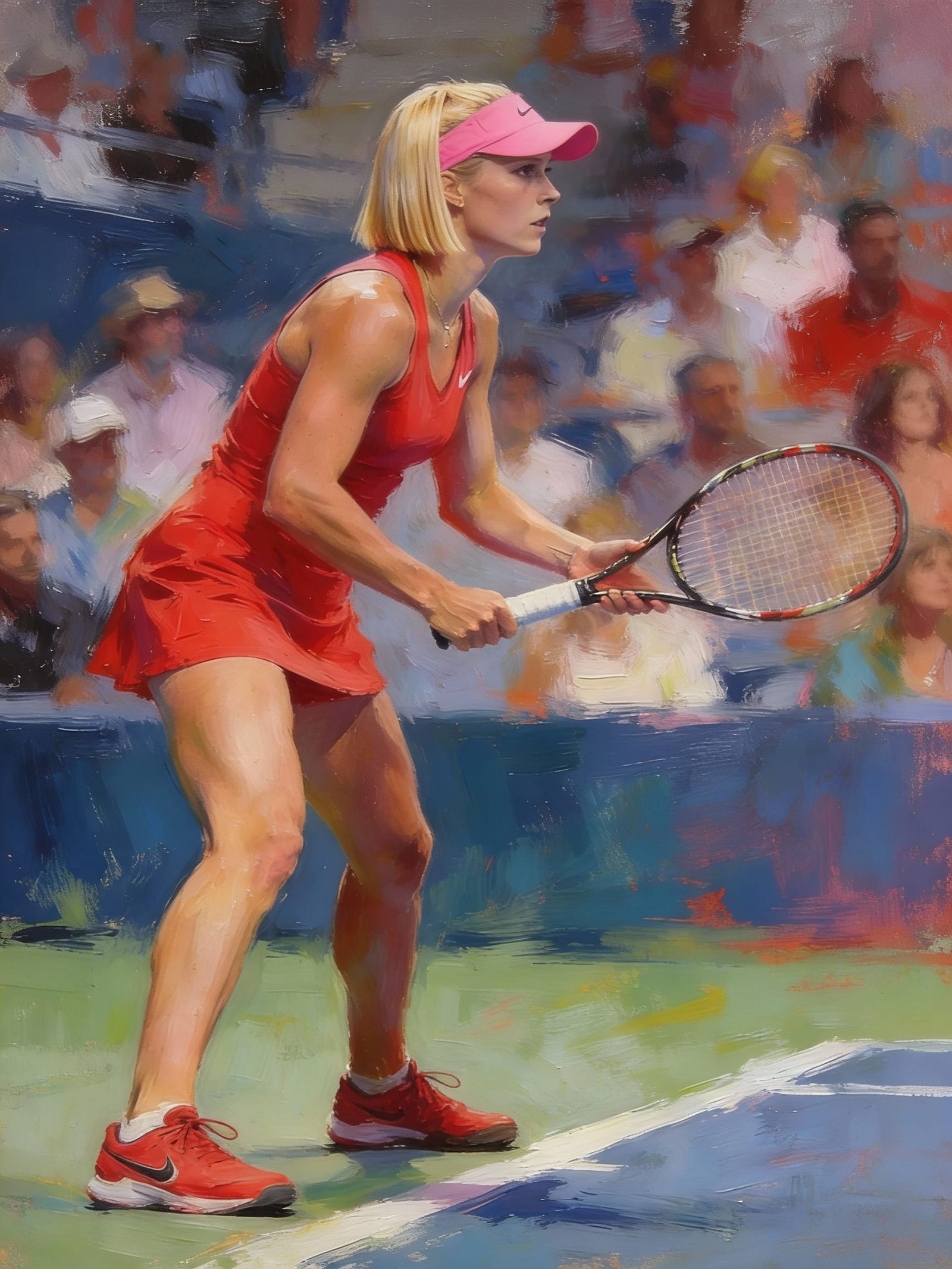 Tennis Player in Action: One-Handed Backswing