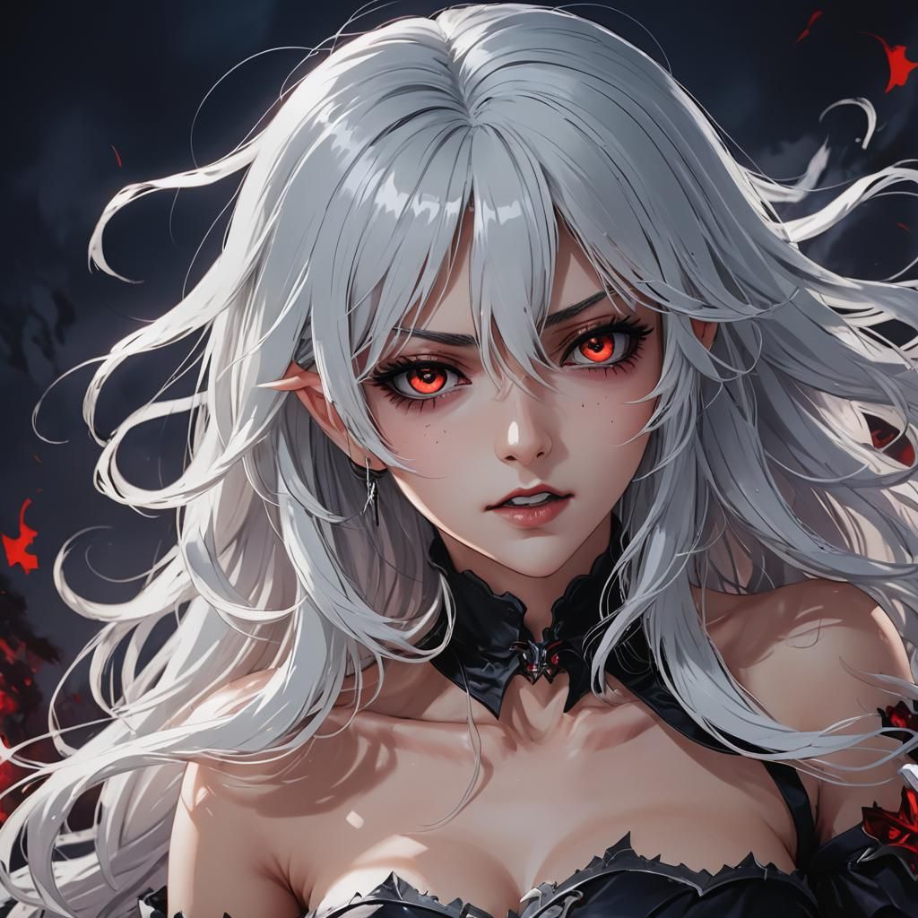 Anime Vampire Beauty in Combat