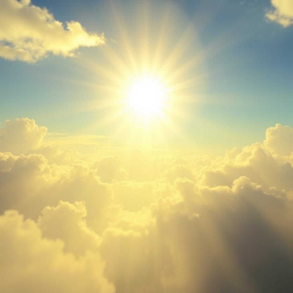 Jesus Ascending to Heaven in Divine Light