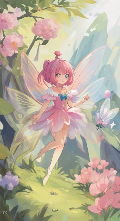 Ethereal Female Fairy in a Fantasy Setting