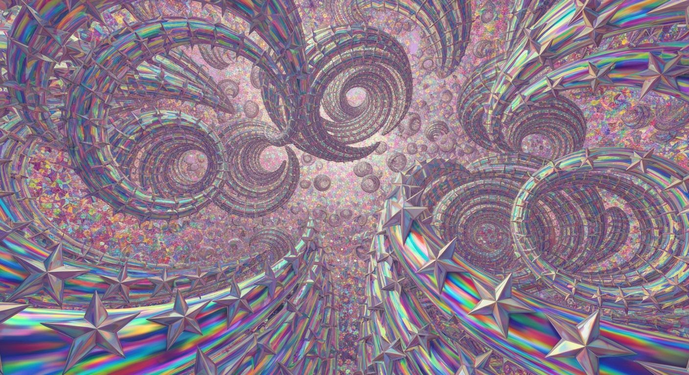 3D Star Vortexes in Rainbow Colors