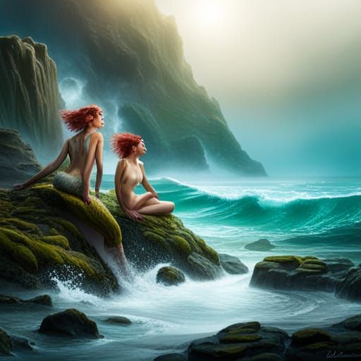Grace and Lorraine as Mermaids: Fantasy Concept Art