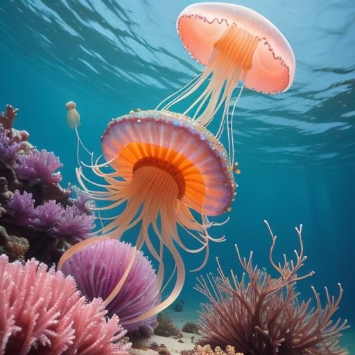 Heroic Jellyfish in Desert Landscape