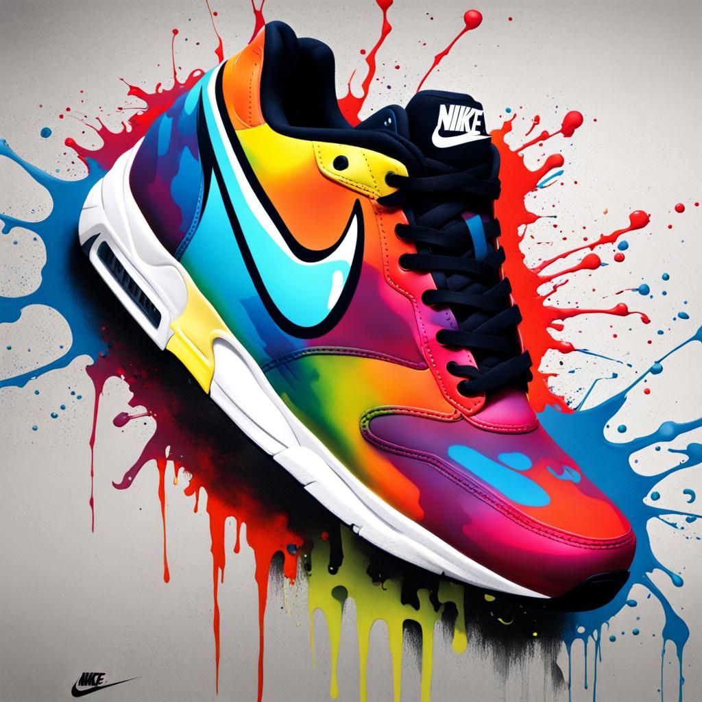 Nike Logo in Graffiti Splash Art Style