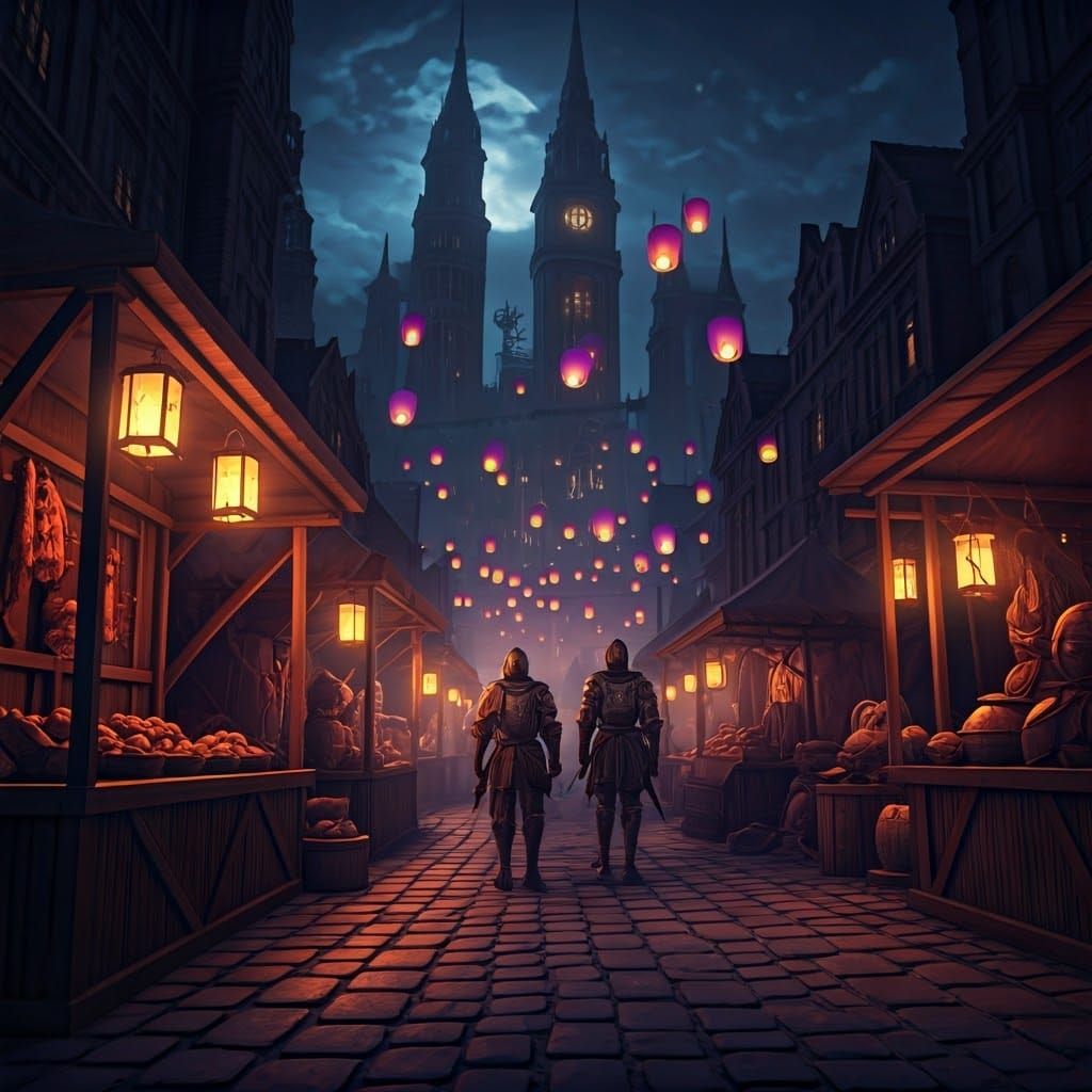 Ethereal Night Market of Knights