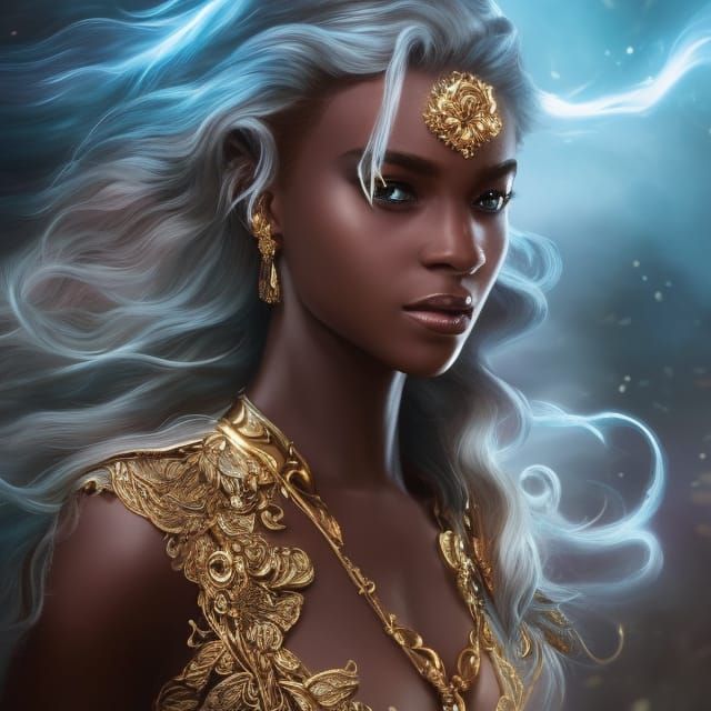 African Storm Goddess Oya Digital Art Portrait