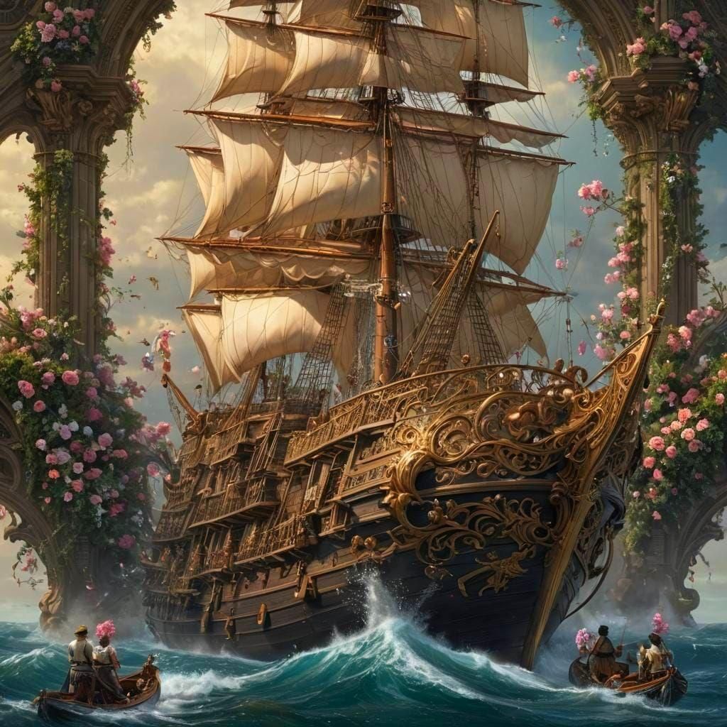 Schooner at the Point of No Return: Fantasy Art
