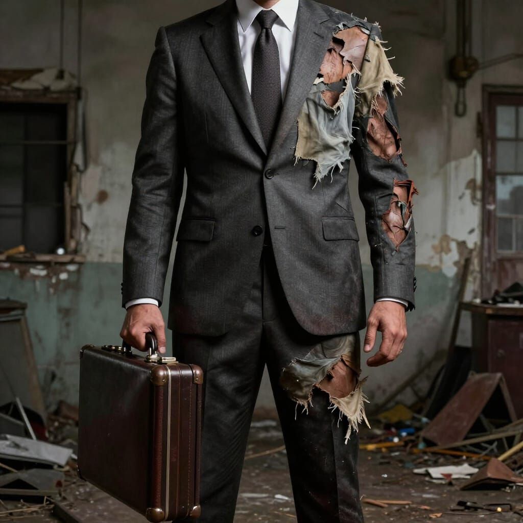 Duality of Man: Rich Versus Poor Split Portrait