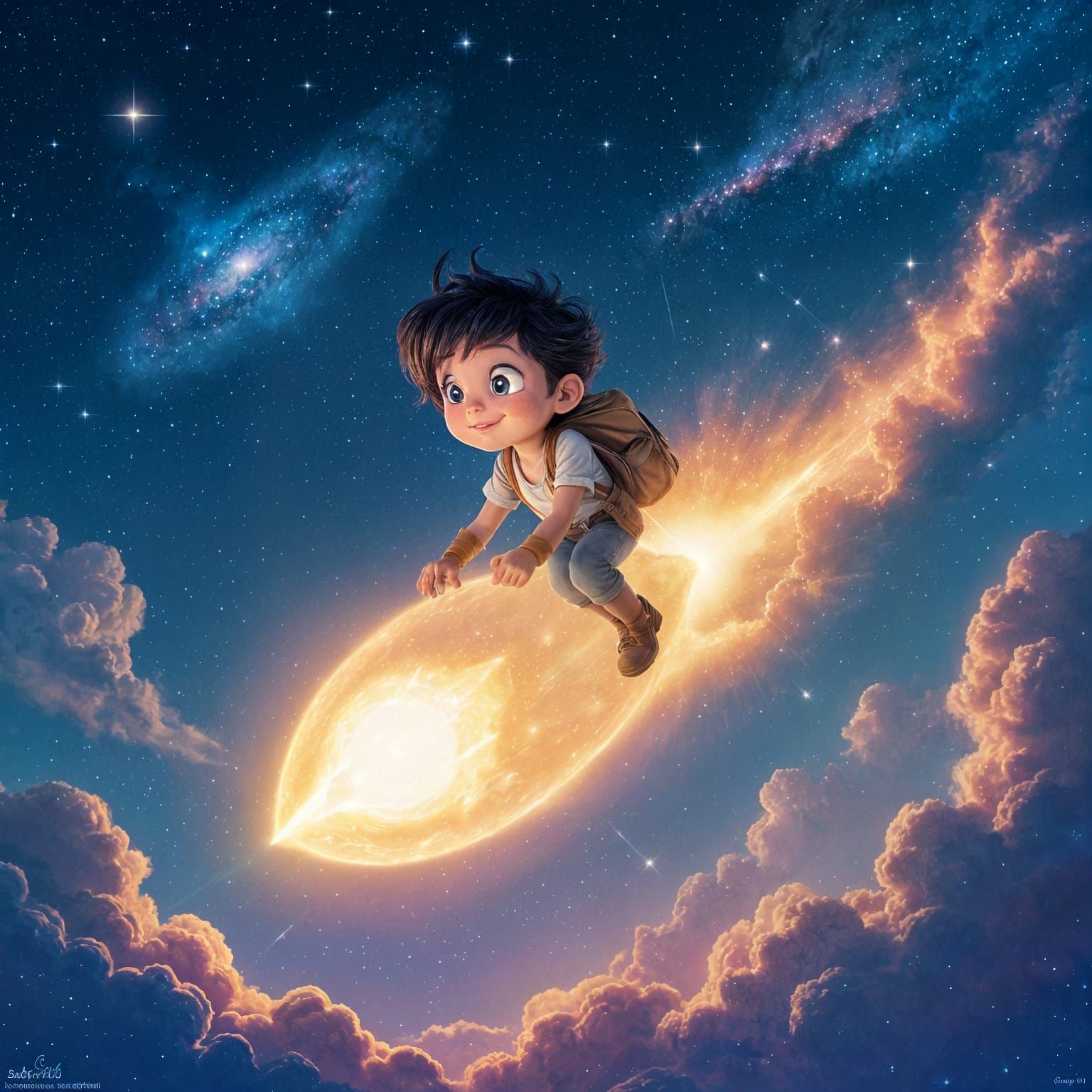 Magical Comet Ride Through the Stars in Disney Style