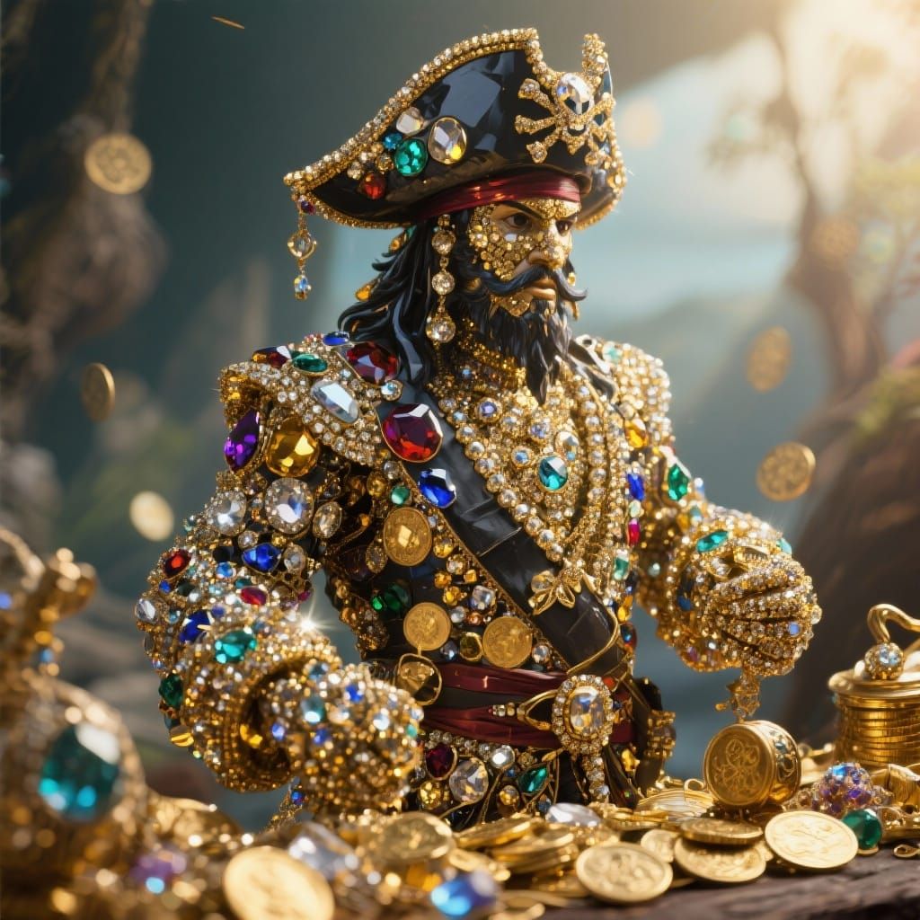 Gemstone Pirate Crafted from Gold and Treasures