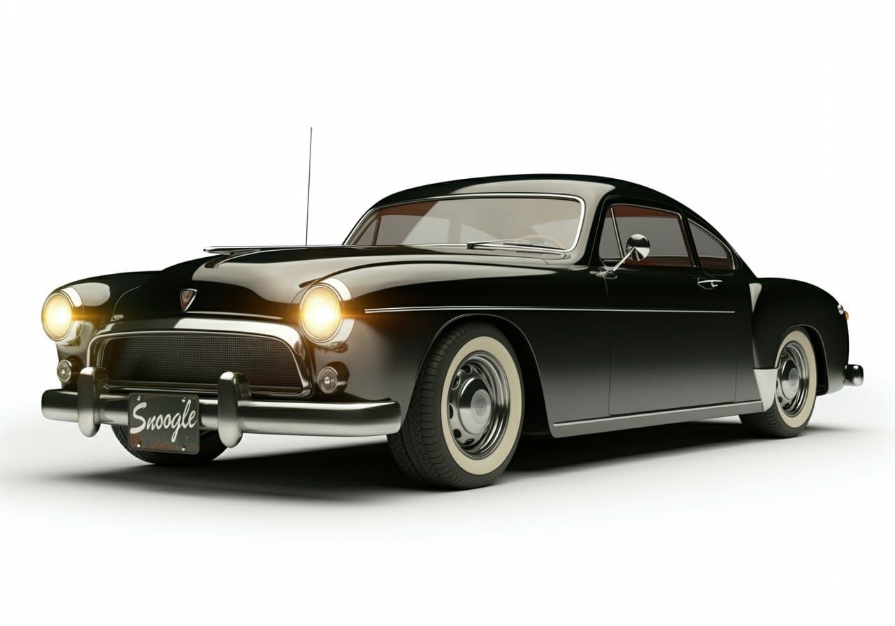 Classic Car 3D Render in Vintage Style