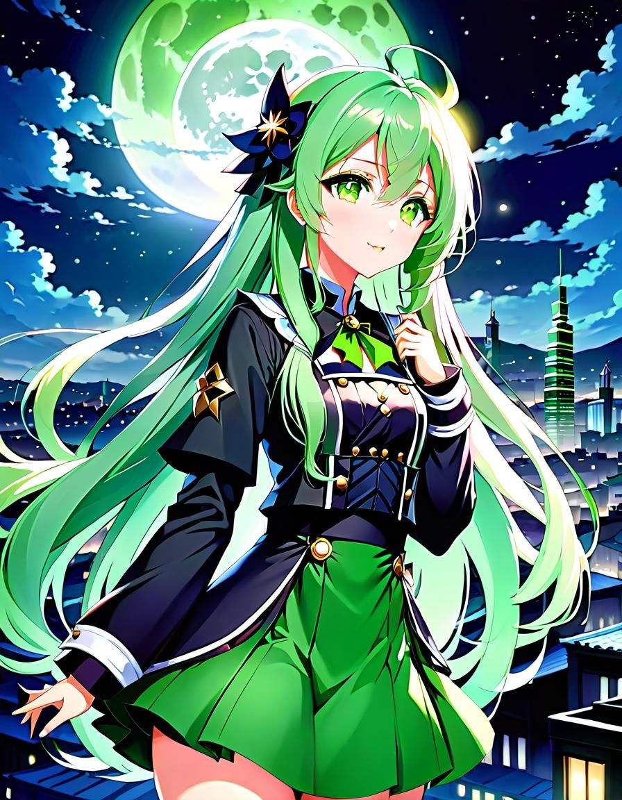 Anime Girl in Cel-Shaded Manga Style