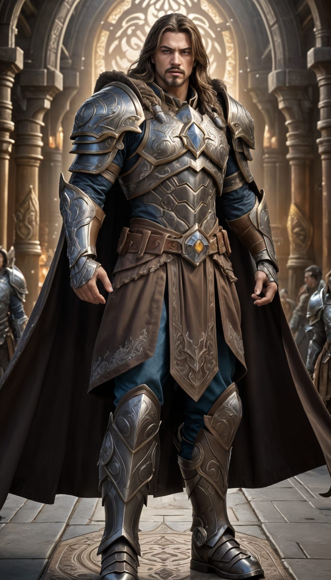 Mighty Human Knight in Intricate Armor, Hyperrealistic 8K